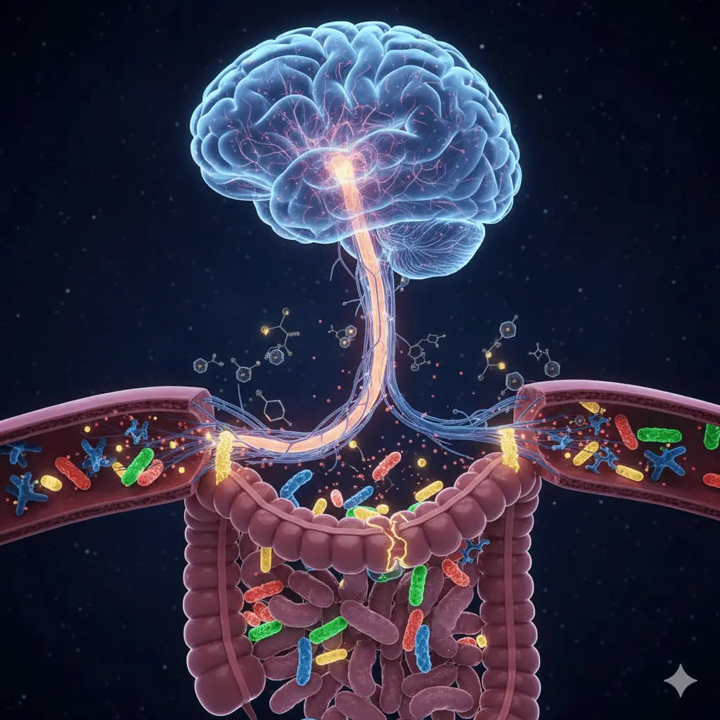 Esquema del eje intestino-cerebro