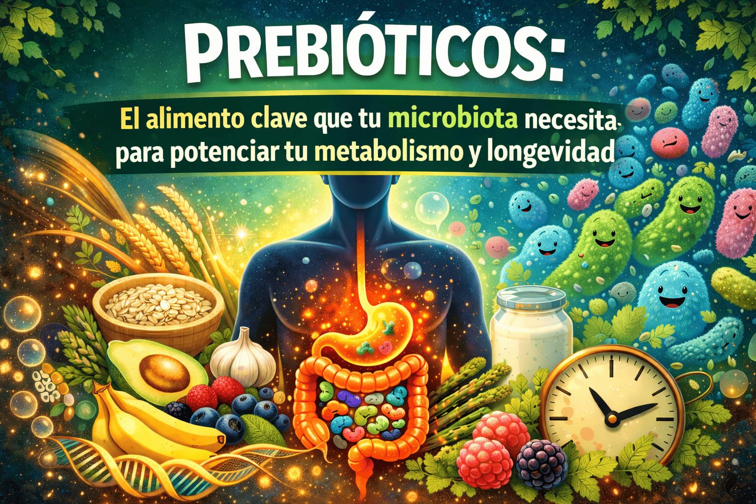 Prebióticos: El alimento clave que tu microbiota necesita para potenciar tu metabolismo y longevidad