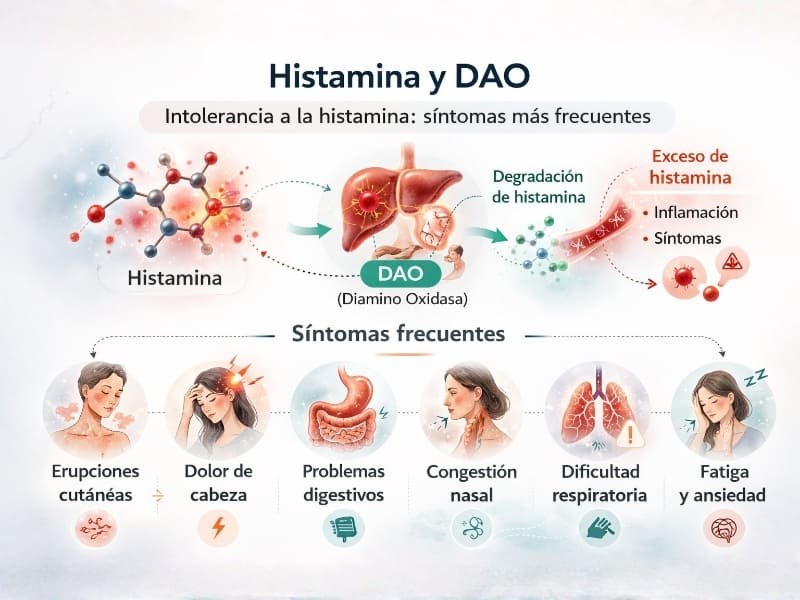Histamina y DAO: intolerancia a histamina síntomas