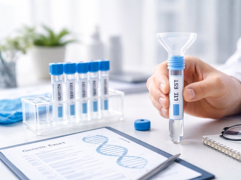 Muestra de saliva para prueba genética